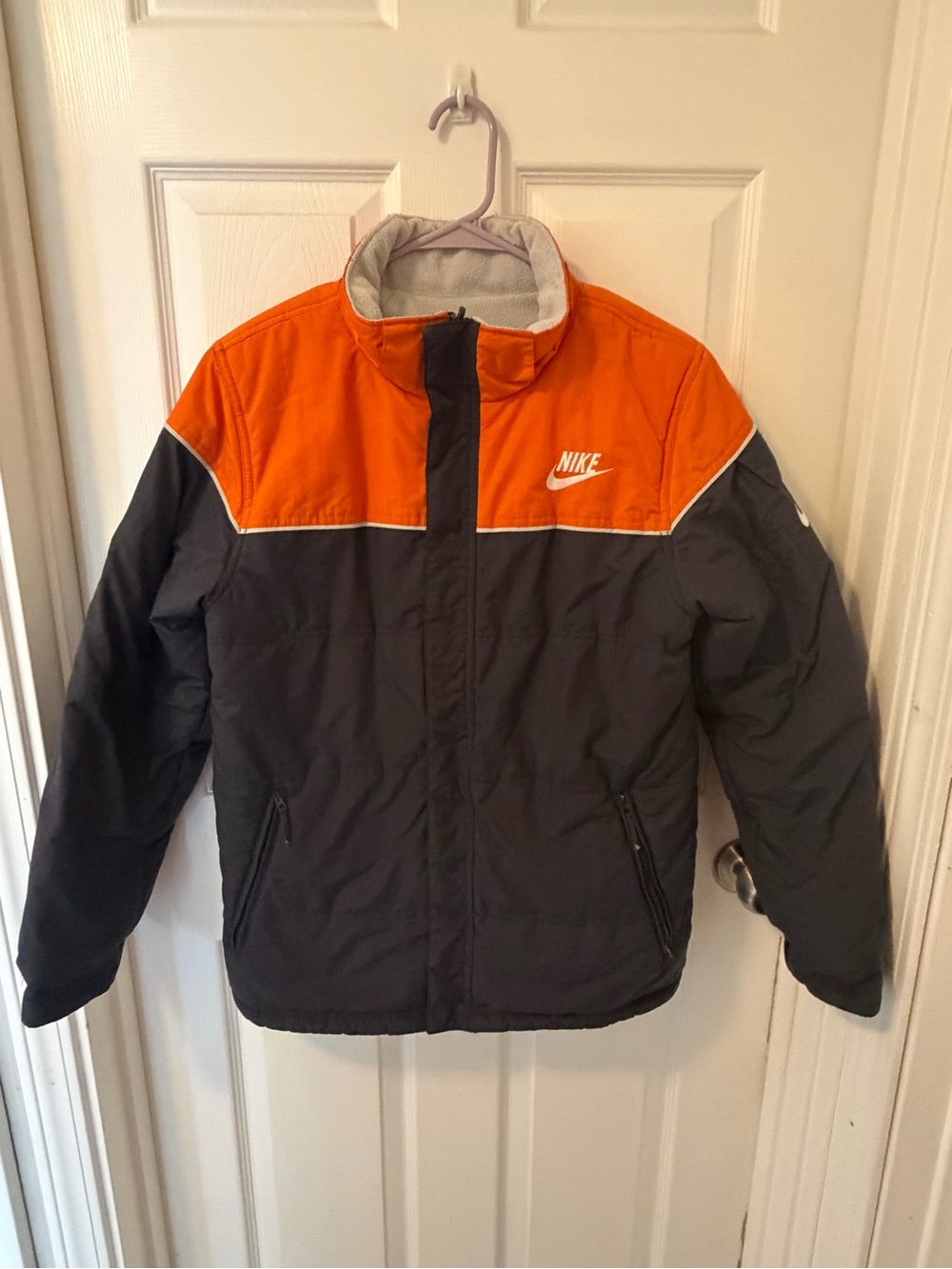 Nike Kids Black and Orange Puffer Jacket